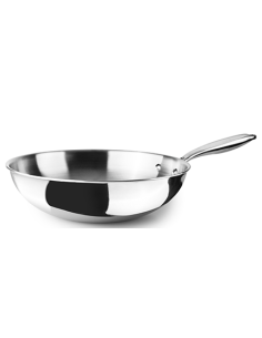WOK INOX+ALUM+INOX TRIPLY NATURAL 30 CM