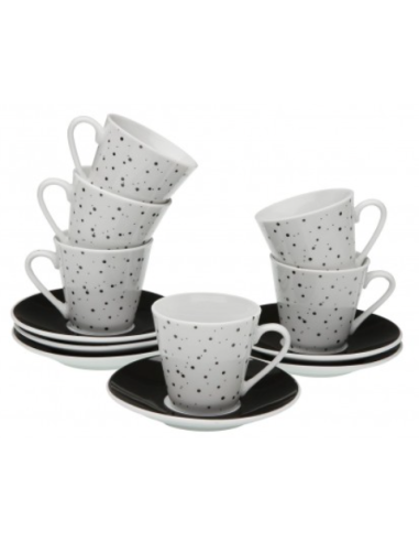 TAZA CAFE PORCELANA SPECKLE SET-6 8 CL
