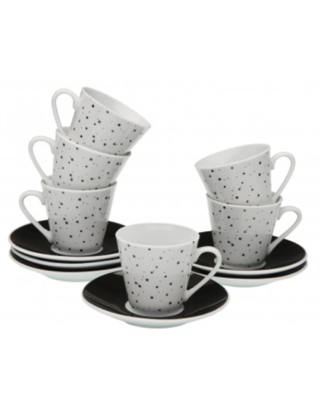 TAZA CAFE PORCELANA SPECKLE SET-6 8 CL