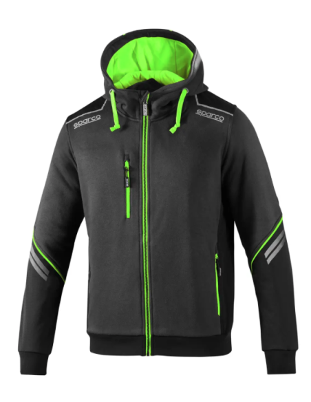 SUDADERA TÉCNICA CREMALLERA GRIS/VERDE XL