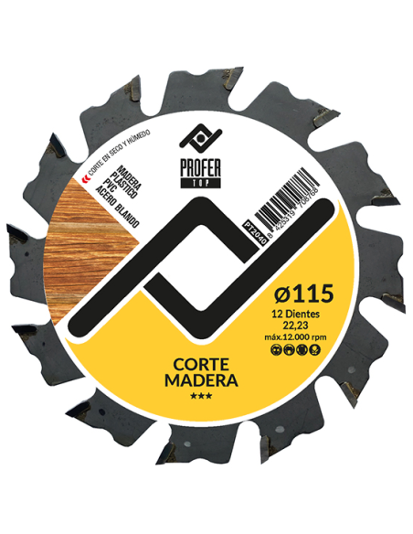 DISCO CORTE MADERA Z-12 115X2.5MM