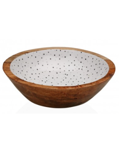 ENSALADERA MADERA SPECKLE 24X24X7 CM
