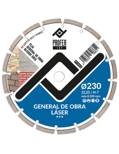 DISCO DIAMANTE GENERAL OBRA LASER 230X7MM