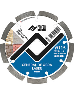 DISCO DIAMANTE GENERAL OBRA LASER 115X7MM