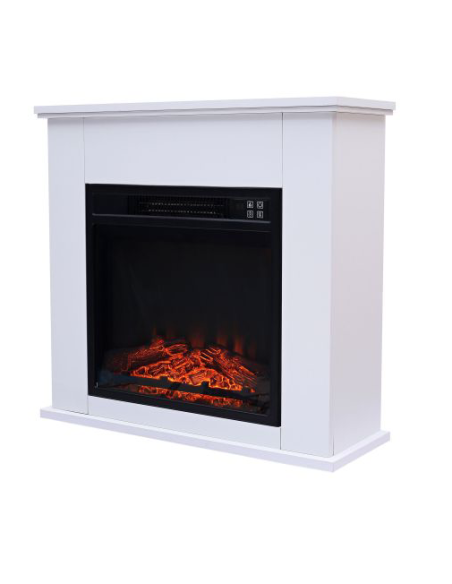 CHIMENEA ELÉCTRICA DE SUELO 2000W BLANCA CON EFECTO FUEGO