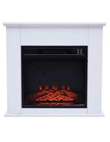 CHIMENEA ELÉCTRICA DE SUELO 2000W BLANCA CON EFECTO FUEGO