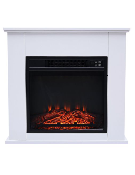 CHIMENEA ELÉCTRICA DE SUELO 2000W BLANCA CON EFECTO FUEGO