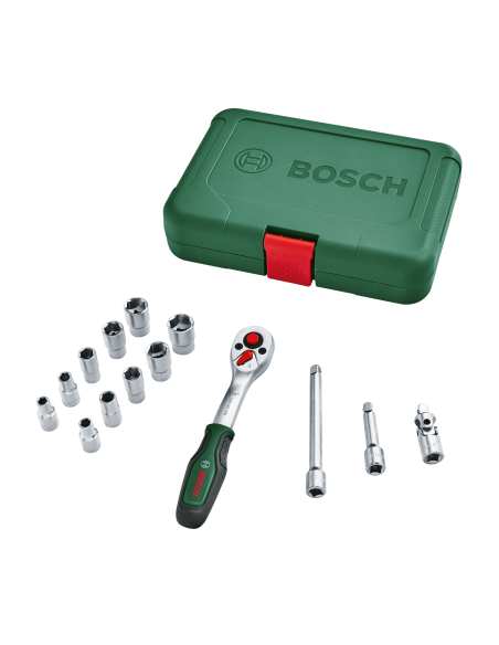 ESTUCHE VASO JGO 14 PZ +CARRACA 1/4''