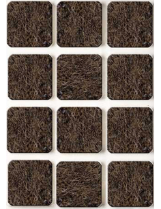 FIELTRO ADHESIVO MARRON BL6 25X25 MM