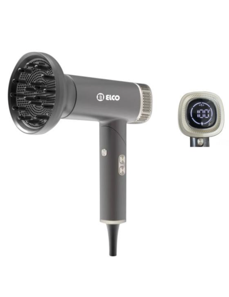 Secador de pelo de alto rendimiento con motor de 2 400 W, pantalla LCD