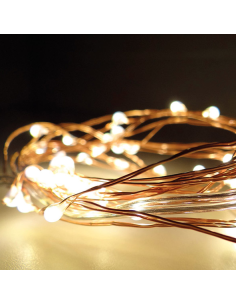 Guirnalda 40 LED Blanco a Pilas | Luz Decorativa Cálida