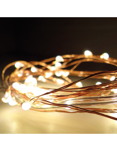 Guirnalda 40 LED Blanco a Pilas | Luz Decorativa Cálida