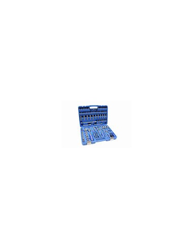 LLAVE VASO JGO 173 PZ+CARRACA 1/4-2+3/8
