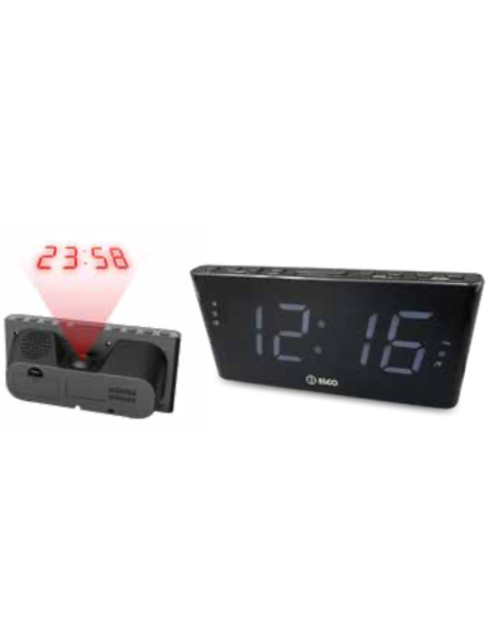 Elco – Radio reloj con proyector y doble alarma