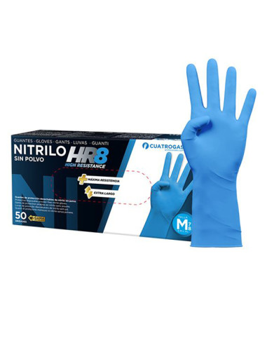GUANTE NITRILO DESECHABL AZUL C/50 M
