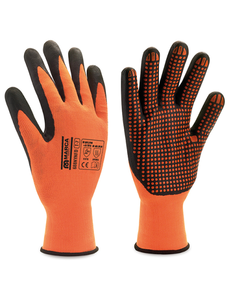 GUANTE SIN COSTURA NARANJA T.10