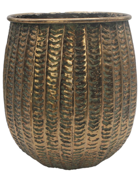 MACETERO METAL DORADO 28X32 CM