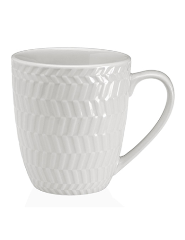 MUG PORCELANA RELIEVE PACK-6 350 ML