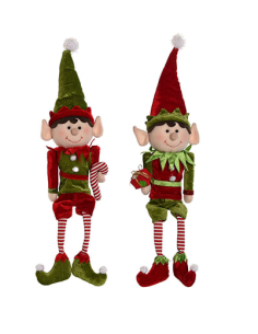 MUÑECO NAVIDAD POLIESTER ELFO SURTIDO 13X6X56 CM