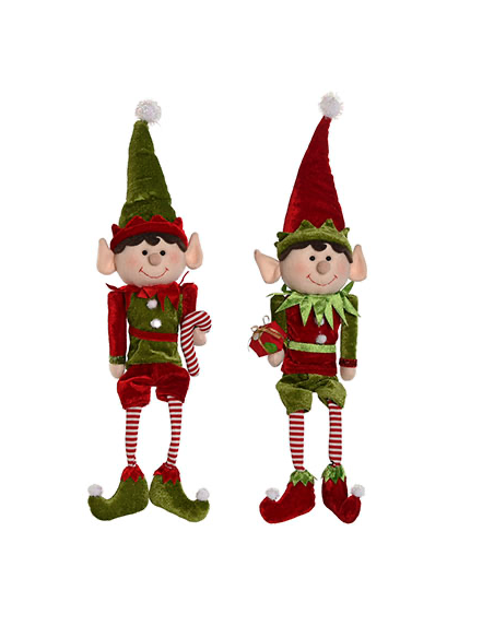 MUÑECO NAVIDAD POLIESTER ELFO SURTIDO 13X6X56 CM