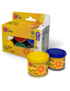 PINTURA DEDOS SET-6 COLORES SURT 6X40 ML