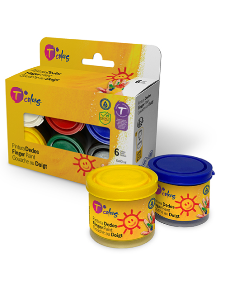 PINTURA DEDOS SET-6 COLORES SURT 6X40 ML