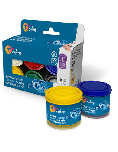 PINTURA MANUALIDADES ACRIL SET-6 COLORES SURT 6X40 ML