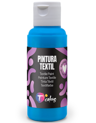 PINTURA TEXTIL AZUL CYAN 80 ML