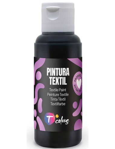 PINTURA TEXTIL NEGRO 80 ML