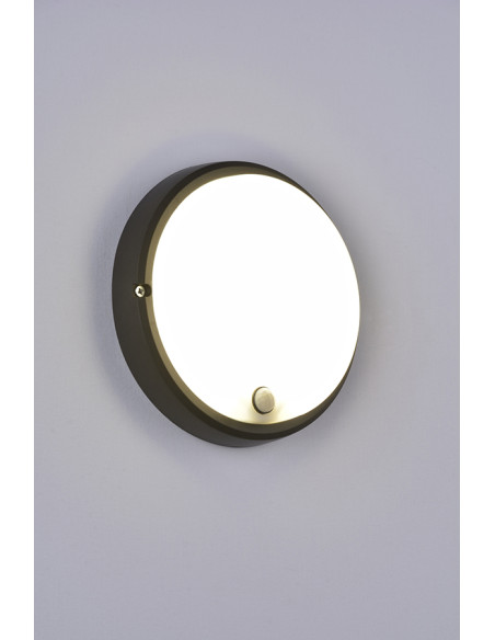 APLIQUE LED PLAFON NEGRO CON SENSOR 18 W