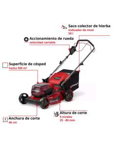 Cortacésped Einhell GC-CM 36/46 S Li-BL 36 V | Batería 2×4,0 Ah 2