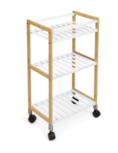 CARRO VERDULERO BAMBU BLANCO 40X25X70CM