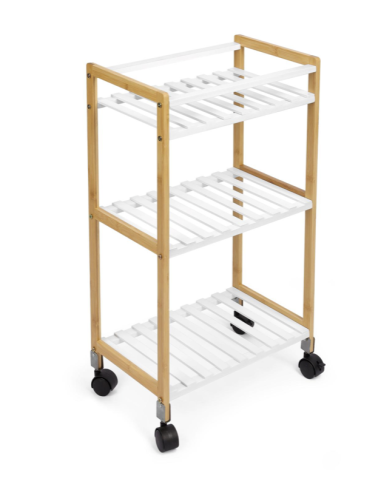 CARRO VERDULERO BAMBU BLANCO 40X25X70CM