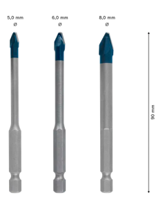 BROCA CONSTRUCCION HEX-9 SET 3UD 5-6-8X90MM