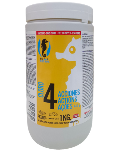 CLORO 4 ACCIONES SIN COBRE P-20 HIPOOL 1 KG