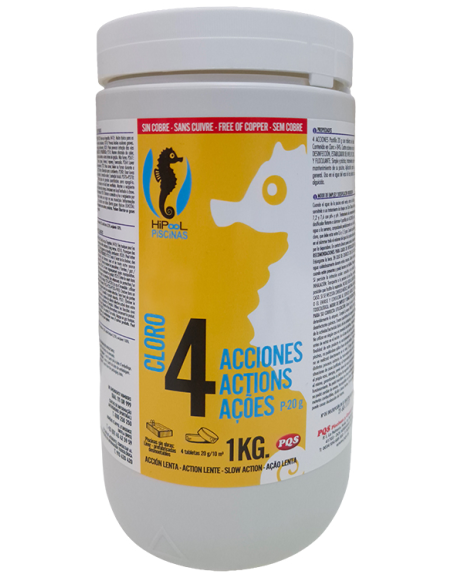 CLORO 4 ACCIONES SIN COBRE P-20 HIPOOL 1 KG