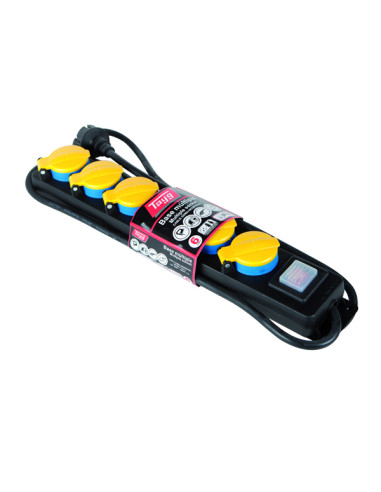 BASE MULTIPLE 6T 16A 250V C/TAPA E INTER 3GX1,5 2 M