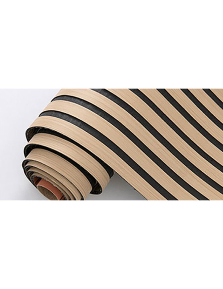 ROLLO ROBLE NATURAL CON FIELTRO NEGRO 58X300 CM