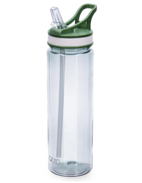 BOTELLA PLASTICO C/PAJITA VERDE QUIDATE 0,80 L