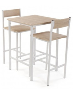 Conjunto mesa y 2 sillas Versa compacto cocina