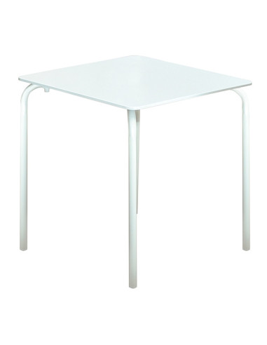 MESA JARDIN COMPAQ PLUS ACERO PINTADO BLANCO 70X70 CM