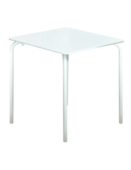 MESA JARDIN COMPAQ PLUS ACERO PINTADO BLANCO 70X70 CM