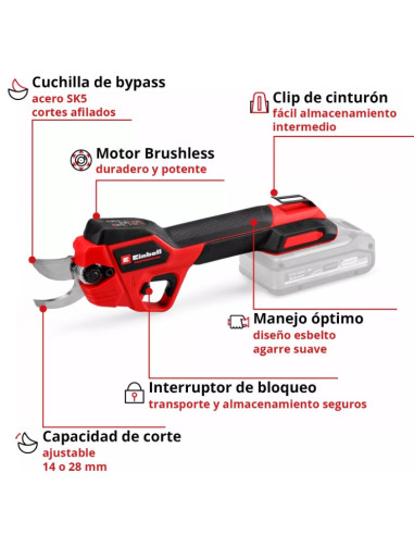 Tijera podar batería Einhell GP-LS 18/28 BL
