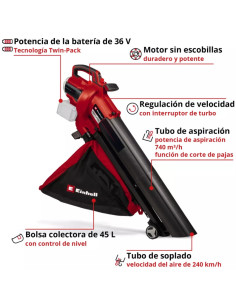 Soplador aspirador Einhell Venturro 36/240 2