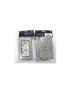 BASE DOBLE SUPERIFICIE ESTANCO SCHUKO C/TT IP55 16 AMP 2