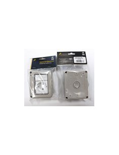 CONMUTADOR Y BASE SUPERFICIE ESTANCO SCHUKO C/TT 16 AMP 2