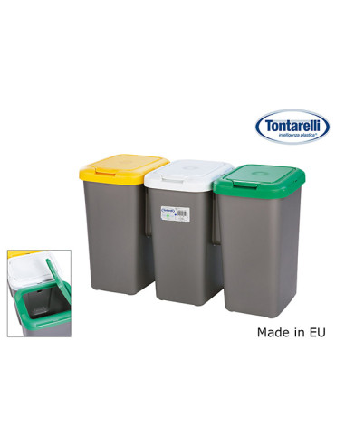CUBO RECICLAJE SELECTIVO SET-3 25 L