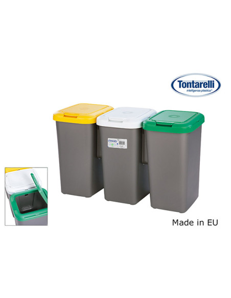 CUBO RECICLAJE SELECTIVO SET-3 25 L
