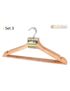 PERCHA MADERA FORMA SET-3 44X23 CM