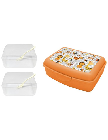 FIAMBRERA 2 DIVISORES CON TENEDOR LEONES 18X6X13